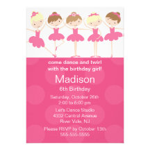 Ballerina Dance Birthday Invitation