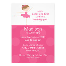 Ballerina Dance Birthday Invitation