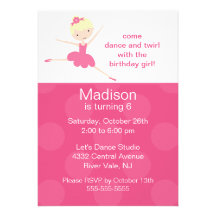 Ballerina Dance Birthday Invitation