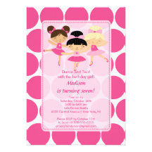 Ballerina Dance Birthday Invitation