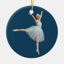 Ballerina Dancing on Blue Ornament