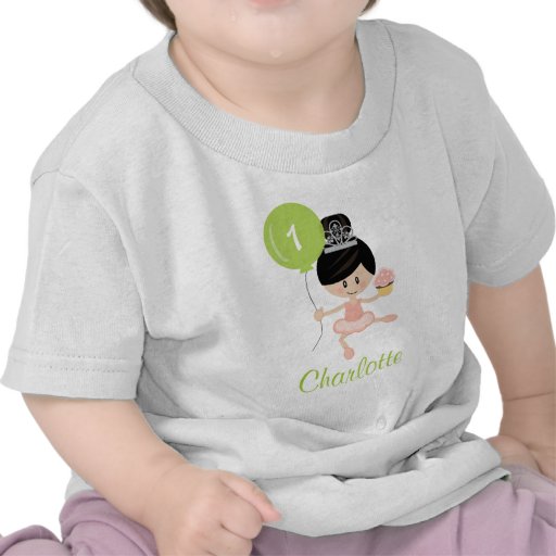 Ballerina First Birthday Shirt Asian