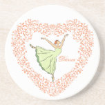 Ballerina Grace Heart Coaster