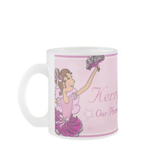 Ballerina princess pink and auburn hair girl mug mug