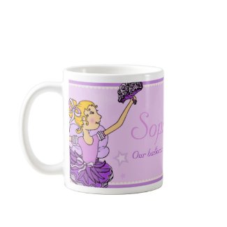 Ballerina princess purple and golden girl mug mug