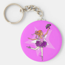 Ballerina princess purple pink keychain