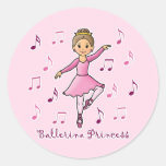 Ballerina Princess Round Sticker