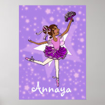 Ballerina purple dark girl star "name" poster