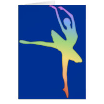 Ballerina - Rainbow 1 Greeting Cards