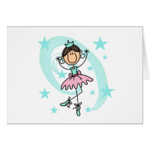 Ballet Dancer - Brown T-shirts and Gifts Greeting Cards