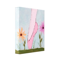 Ballet in Flowers Wrapped Canvas Print