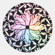 Ballet Pattern (spectral) Round Stickers
