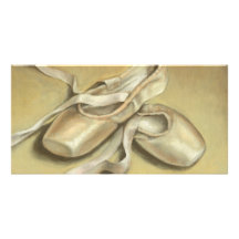 Ballet shoes customized photo card