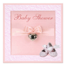 Ballet Shoes & Locket Girls Pink Baby Shower Announcements