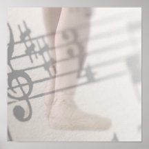 ballet shoes musical notes posters