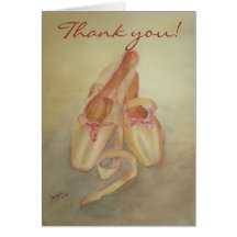 Ballet shoes Thank you card