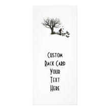 Balloon Clown Old Tree & Black Birds Original Rack Card Template
