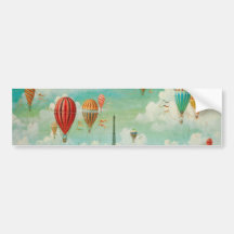 Ballooning Over Paris Bumper Stickers