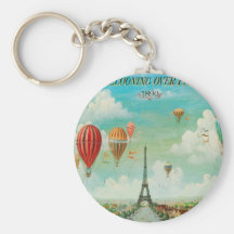 Ballooning Over Paris Key Chains