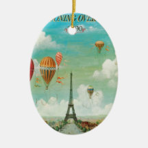 Ballooning Over Paris Ornaments