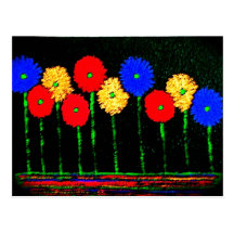 Balloons and Flowers kids Party Planner Postcard