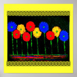 Balloons and Flowers Poster
