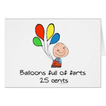 Balloons full of farts greeting cards