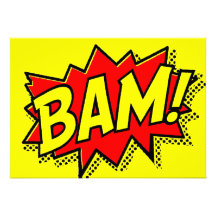 BAM COMICBOOK SOUNDS ACTIONS LOUD COMICS CARTOONS CUSTOM ANNOUNCEMENT