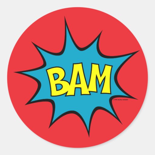 Bam! Round Sticker