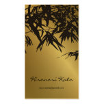 Bamboo Leaves Gold + Black Zen Custom Profile Card Business Cards