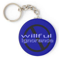 Ban Wilful Ignorance Keychain (blue letters) keychains