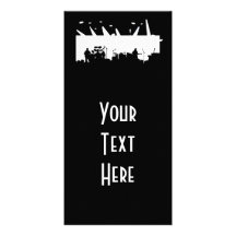 Band On Stage Concert Silhouette B&W Custom Photo Card