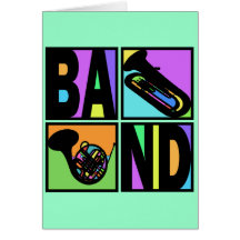 BAND POP ART SQUARES GREETING CARDS