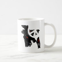 Bangladesh Trendy Peace Sign with Bangladeshi map Coffee Mugs