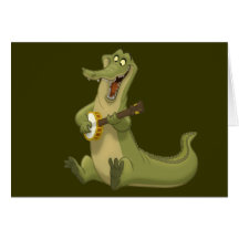 Banjo-Strummin' Gator Note Cards