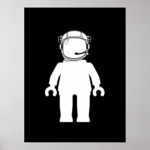 Banksy Style Astronaut Minifig Poster