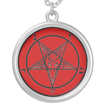 Baphomet Red Sterling Silver Necklace