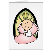 Baptism Baby Girl Card