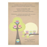 Baptism Christening Ceremony Cute Owls Invitation
