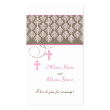 Baptism Favour Tag - Twins Business Card Templates