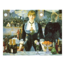Bar at the Folies-Bergere, Manet, Vintage Fine Art Custom Invites