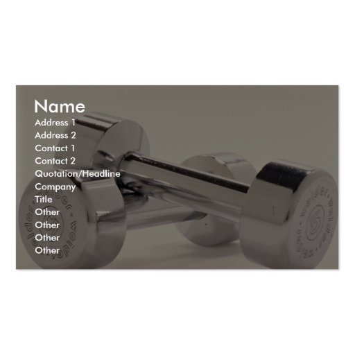 Bar bells for fitness workout business card template