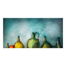 Bar - Bottles - Green bottles Customized Photo Card