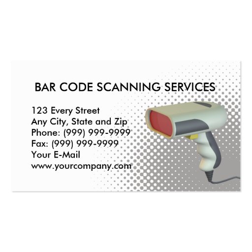 bar code handheld scanner business card templates