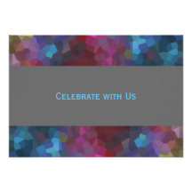 Bar Mitzvah Abstract on Charcoal Gray Party Custom Invitation
