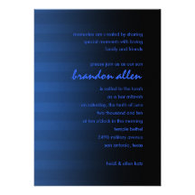 Bar Mitzvah Black and Blue Stripe Invites