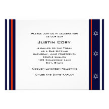Bar Mitzvah Invitation Sports Detroit Tigers