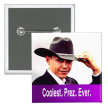 Barack Obama - Coolest. President. Ever. Pinback Button
