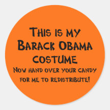 Barack Obama Costume Round Sticker