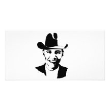 Barack Obama cowboy hat Personalized Photo Card
